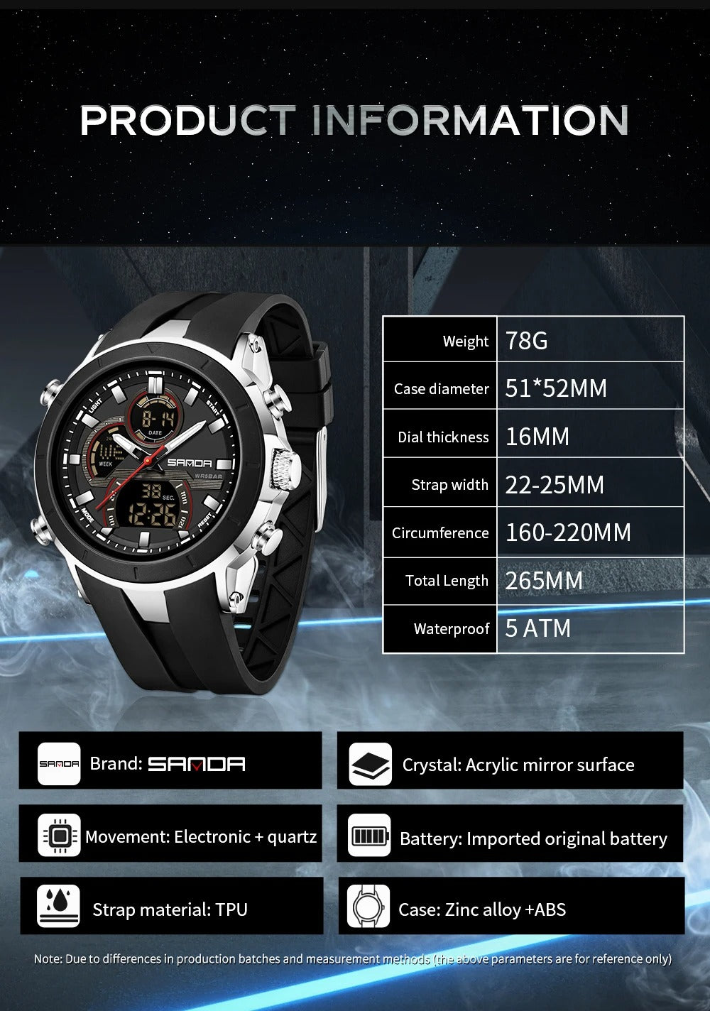 RELOJ SANDA 6279 SILICONA