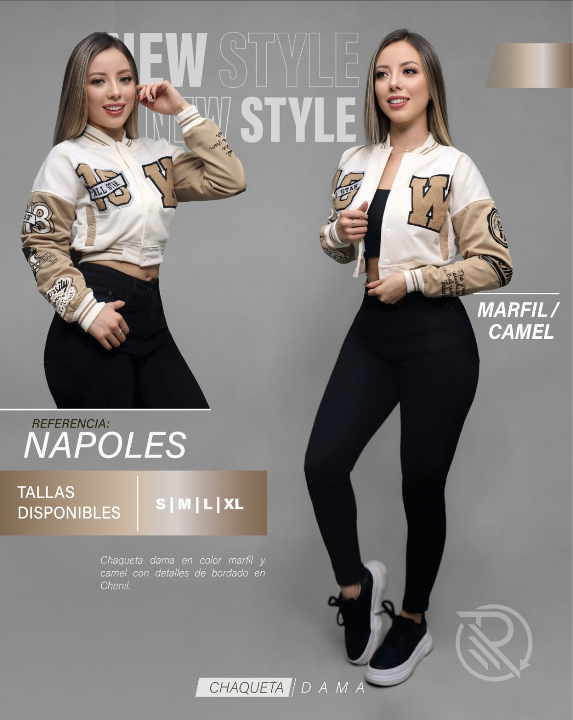 R86 CHAQUETA BEISBOLERA PARA DAMA