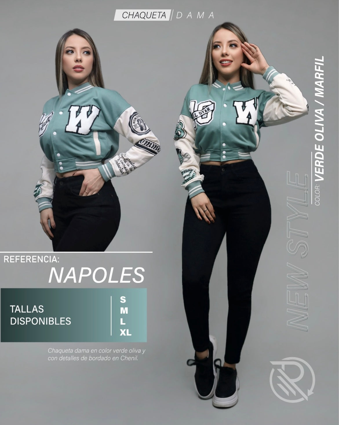 R86 CHAQUETA BEISBOLERA PARA DAMA