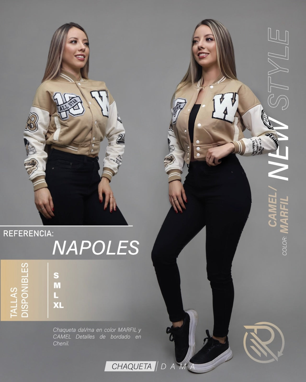 R86 CHAQUETA BEISBOLERA PARA DAMA