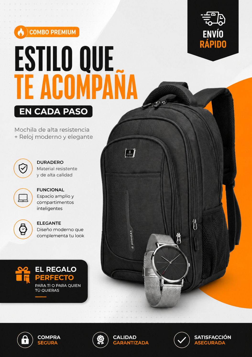 COMBO EJECUTIVO MOCHILA + RELOJ